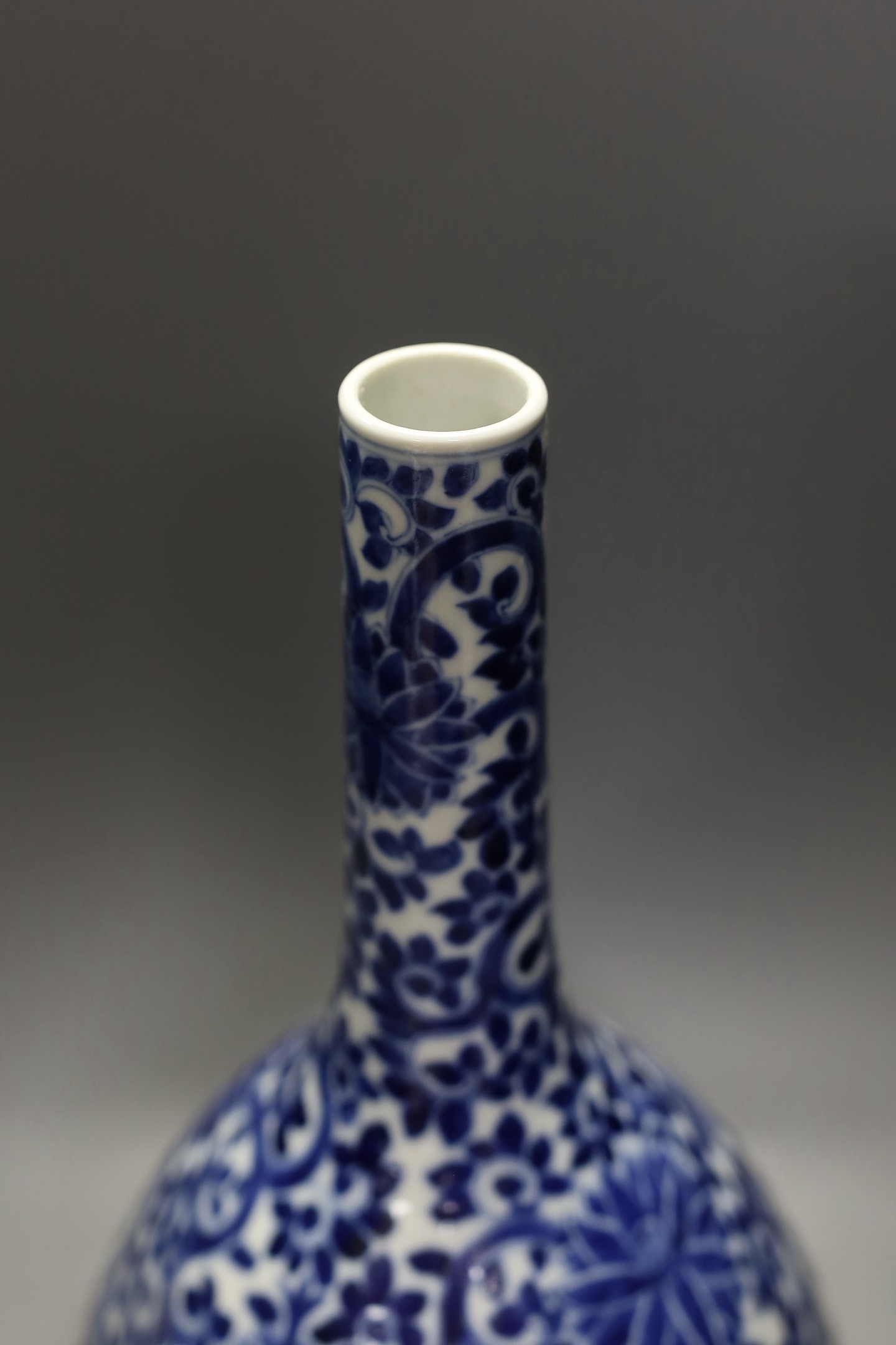 A Chinese blue and white bottle vase, 40 cms high.